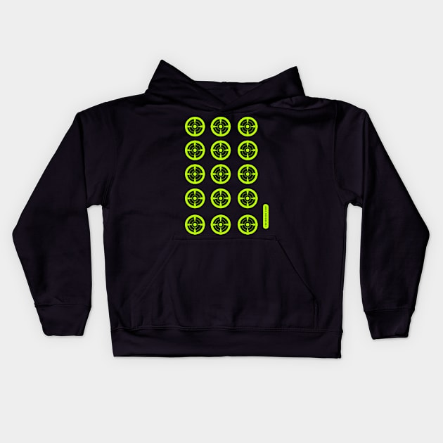 Green Reticle Target Sheet of 15 Kids Hoodie by wyldefire